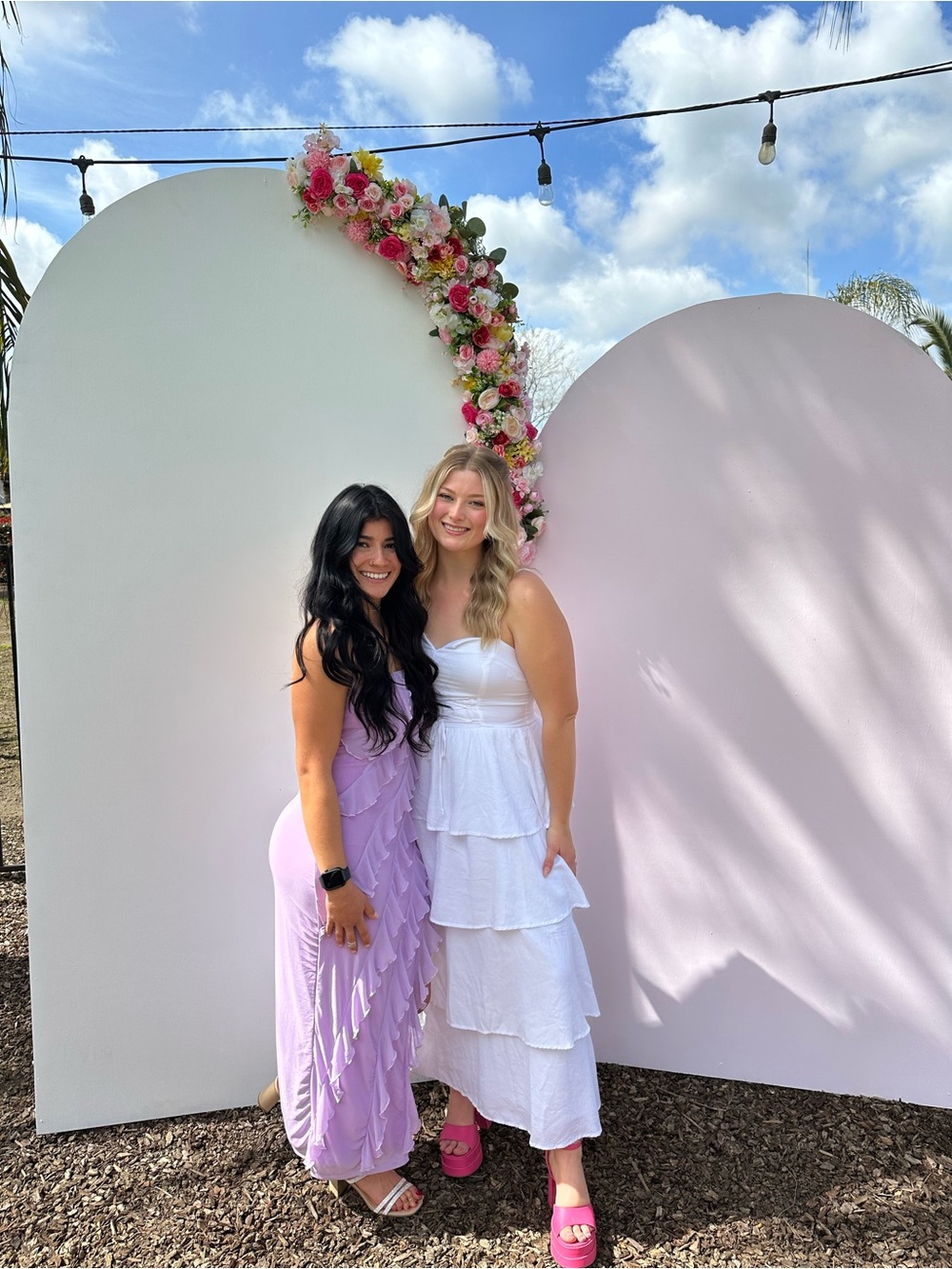 Lilac Ruffle Mesh Slip Dress